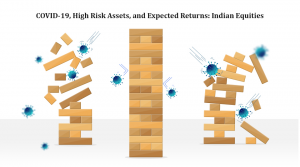 Jenga blocks being knocked down by viruses